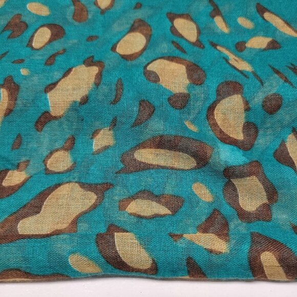 Teal Animal Print Colored Scarf NEW - Picture 4 of 6